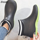 Boots Women's Rubber Anti-skid Colorful Unisex Ankle Boots Lightweight Slip on Shoes 2023 Fashion Water-proof Drop