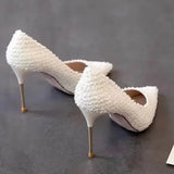 New High Heels Shoes Elegant Ladies Stilettos Womens Pumps Shoes Pointed Black Etiquette Professional Shoes Wedding