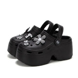 Women's Fashion Diy Clogs Platform Sandals 2024 Summer Thick Bottom Garden Shoes for Women Closed Toe Chunky Beach