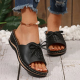 Breakj Summer New Women's Thick Bottom Slippers Large-Size With Fish Mouth Slope And Thick