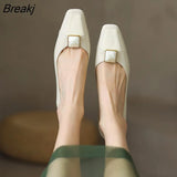 Luxury Designer Brand Spring Autumn High Heels French Retro Square Toe Stiletto Shoes Temperament Comfortable Women's