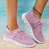Women's Lightweight Breathable Mesh Sneakers Slip-On Soft Sole Knit Flats Shoes for Women 2023 Casual Sneakers Zapatillas