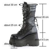 Design Gothic Style Platform Mid-Calf Boots Big Size 43 2023 New Winter INS Hot Sale Comfy Woman Shoes Motorcycle