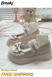 Butterfly Bowknot Cute Lolita Shoes Women's Japanese Loli Sweet Girls Tea Party Dress Shoe Gothic Flats Platform