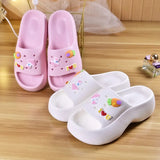 Slippers Fashion Platform Korean Version Increase Women's Shoes Wedge Cartoon Cute Outdoor Flip Flops Slides