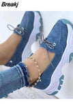 New Womens Sneakers Thick Sole Casual Breathable Sports Design Vulcanized Shoes Fashion Wedge Womens Shoes Large Size