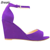 Women's Open Toe Ankle Strap Buckle Wedge High Heels Sandals Party Wedding Dress Ladies Sexy