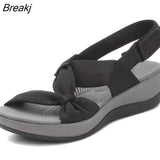 Women Sandals 2021 Summer Closed Toe Roman Sandals Women Bow Platform Wedges Sandals Women 2 Comfortable