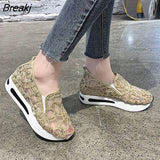 Wedge Sneakers Women 2023 New Gold Silver Woman Casual Shoes Walking Summer Luxury Sports on Platform Footwear