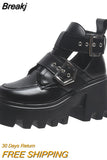 Breathable Hollow Out Shoes Woman Platform Chunky Heels Top Quality Punk Style Retro Gladiator Demonias Shoes on