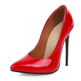 Women's Pumps Classic Sexy Thin High Heels 12cm Patent Leather Stiletto Pointed Toe Party Elegant Office Shoes Big Size