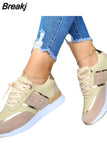 Women Sneakers Platform Shoes Leather Patchwork Casual Sport Shoes Ladies Outdoor Running Vulcanized Shoes Zapatillas