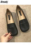 Womens Loafers Shoes Round Toe Autumn Female Footwear Modis Oxfords Soft Shallow Mouth Elegant Casual Sneaker Slip-on