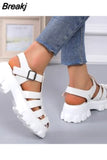 New Thick Sole Sandals Women Wrap Toe Hollow Outs Roman Sandalias Women Casual Beach Shoes Summer Platform Sandals