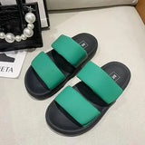 Shoes Woman 2024 Slippers Flat Platform Pantofle Luxury Slides New Rubber Designer Fashion PU Female Shoes Womens Slippers