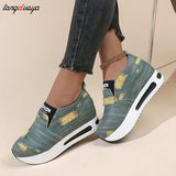 Platform Sneakers Wedges Shoes for Women's Designer Slip-on Casual Woman Tennis Shoes Sports Female Fashion