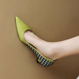 Pointed Toe Stiletto High Heels Elegant Shallow Women Shoes Spring Autumn Leather Single Shoe Temperament Women