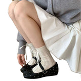 Breakj Inner High-Grade Version ~ Retro Full Star Rivet Ballet Single-Shoe Girl Spring And Autumn Buckle With Shallow Mary Treasure