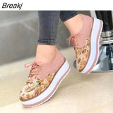 Women's Shoes 2023 Trendy Size 43 Flats Women Casual Platform Shoes Woman Socofy Lace Up Loafers Shoes Zapatillas