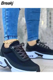 New Thick Bottom Sneakers Fashion Casual Wedge Sneakers Ladies Lace Up Mesh Women Vulcanized Shoes Plus Size Women's