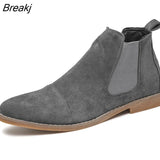 Yellow Chelsea Boots Men Pointed Comfortable Dress Boots Men Slip On Cheap Men's Suede Shoes Zapatos Hombre