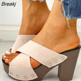 Women's Sandals 2023 High Heels Summer Sandals Platform Shoes Woman Heels Chaussure Femme Outdoor Heel Slippers Summer
