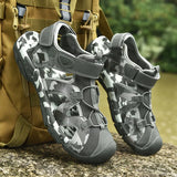 Men Sandals outdoor fashion Genuine Leather Men Beach Summer Casual Shoes Gladiator Sandals Anti-Collision Toe men