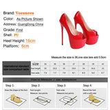 Ultra High Heel Sexy Platform Fish Mouth Shoes European And American Style New Red Thin Heel Model Show Women's