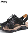 Men Summer Sandals Leather Outdoor Beach Shoes Pure Handmade Shoes Fashion Big Size Slippers Men Luxury Casual