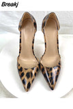 Print Sexy Women Pumps Shoes Women High Heels Pointed Toe Wedding Shoes 12cm Chaussure Femme QP023