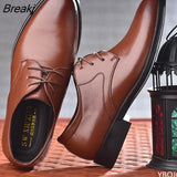 Men Leather Shoes Business Dress Shoes All-Match Casual Shoes Shock-Absorbing Footwear