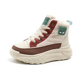 Women Winter Shoes Short Plush Platform Sneakers Vulcanize Lace-up Women Keep Warm Snow Botines Female 2023 Luxury Botas