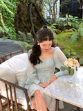 Spring French Elegant Short Party Dress Pure Color Fairy Mini Dress Casual Long Sleeve Korean Fashion Dress Woman