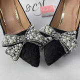 Ladies Sexy Stiletto Heel Pearl Wedding Shoes Bride Thin High Heels White Pumps Women 2023 Pointed Toe Dress Party