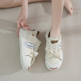 Women Shoes 2023 Summer Trendy Canvas Shoes Women Low Cut Casual Shoes Women Socofy Flat Shoes Zapatos De