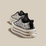 Soled Sequin Board Shoes for Women's 2024 Spring New Casual Lace Up Canvas Shoes Women Sneakers Zapatos De