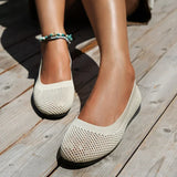 Women's Flats Shoes Spring and Autumn New Fashion Round Toe Shallow Shoes Comfortable Breathable Mesh Casual Barefoot