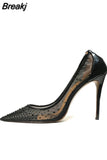 Shoes pointed toe glitter rhinestone stiletto sexy 12cm high heel wedding party dating pumps 8cm 10cm SJ007