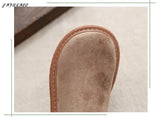 Socks Plus Velvet Warm Womens Short Boots Mori Girl Retro Literary Big Head Doll Shoes Thick-Soled Increase Ankle