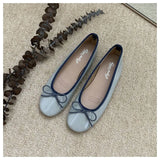 Brand Flats Ballet Women Shoes Classic Round Toe Flat Ballerina Female Bow Casual Slip On Loafer Soft Moccasin Fashion