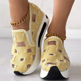 Casual Shoes Woman Summer 2023 white blue Mesh Vulcanized Shoes Rubber Sole Slip on Comfortable Female Shallow Sneakers
