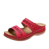 Breakj Women 2025 Flower Slope And Large Size Women's Shoes Thick Soles Casual Type Cold Slippers