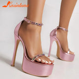 Super Thin Heels Woman Sandals 2023 Summer Cover Heel Sexy Party Wedding Shoes Fashion Comfy Women Pump Sandals