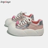 Women Vulcanized Shoes Chunky Sneakers Women Flats New Design Sport Shoes Lace Up Women Shoes Fashion Walking Sneakers