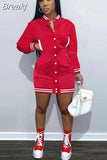 Autumn Long Sleeve Single Breasted Baseball Dress Women Button Sweatshirt Style Mini Dress Fashion Streetwear