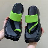 Women Slippers Sexy Clip Toe Shoes 2023 Summer NEW Platform Flip Flops Sandals Beach Slides Indoor Zapato Mujer Black