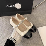 2024 New Style Soft Leather, Small Fragrant Style, Thick Heel, Mary Jane Shoes, French Retro Color, One Word With Single