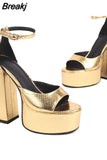 Women's Sandals 2023 Summer New Fashion Butterfly-knot Elegant Lady Single Shoes Thick Heels Ankle Buckle