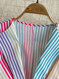 Casual Women Multi Color Striped Shirt Dress Fashion V-neck Long Sleeve Single Breasted Sash Lace-up Ruched Maxi