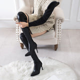 Women High Heel Over Knee Boots Winter New Style Pointed Head Personality Fine Heel Side Zipper Women's Boots Large